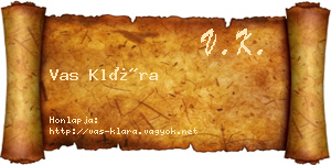 Vas Klára névjegykártya